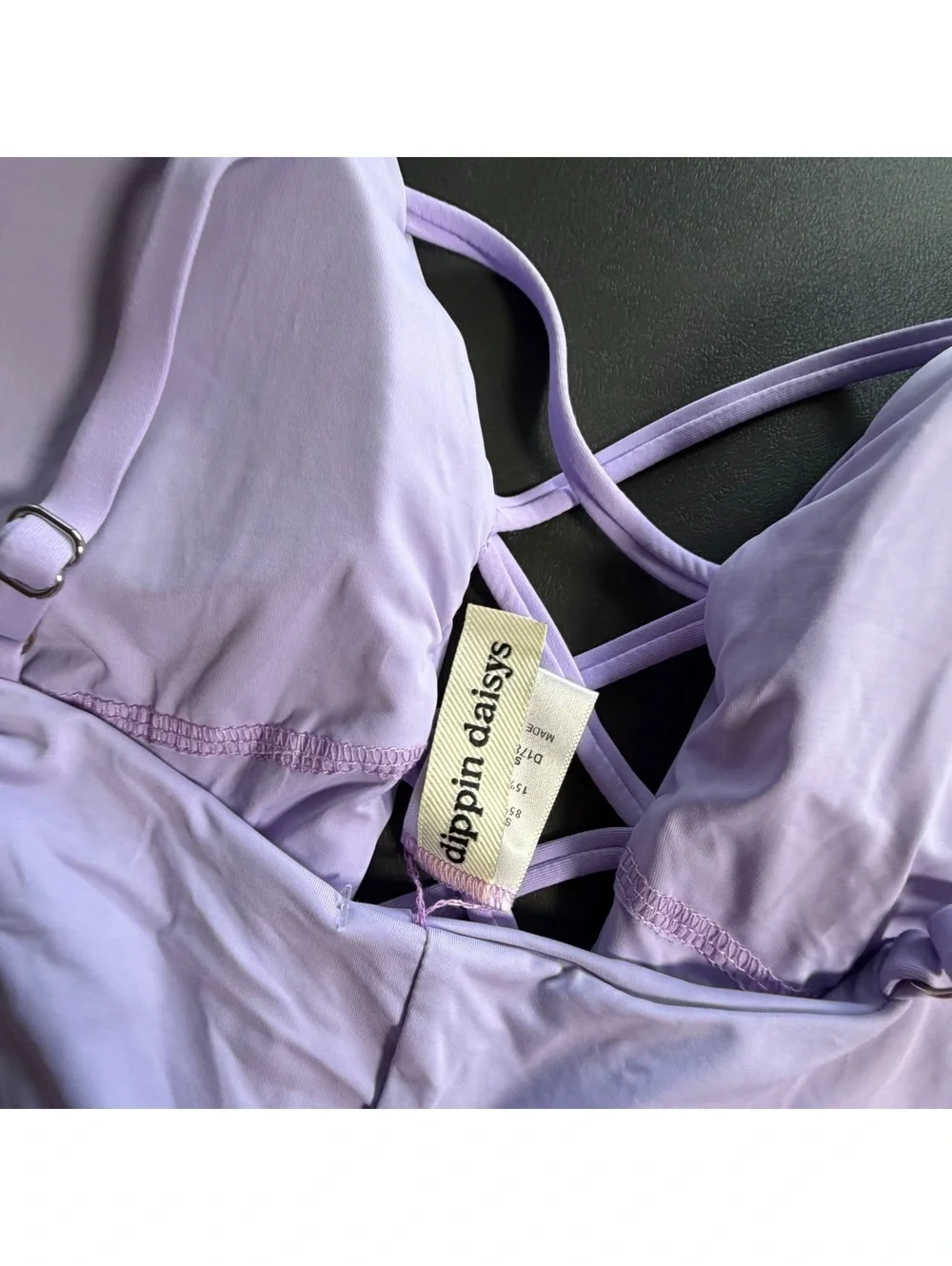 DIPPIN DAISYS lavender bliss cross front high cut sides one piece swimsuit NWT
